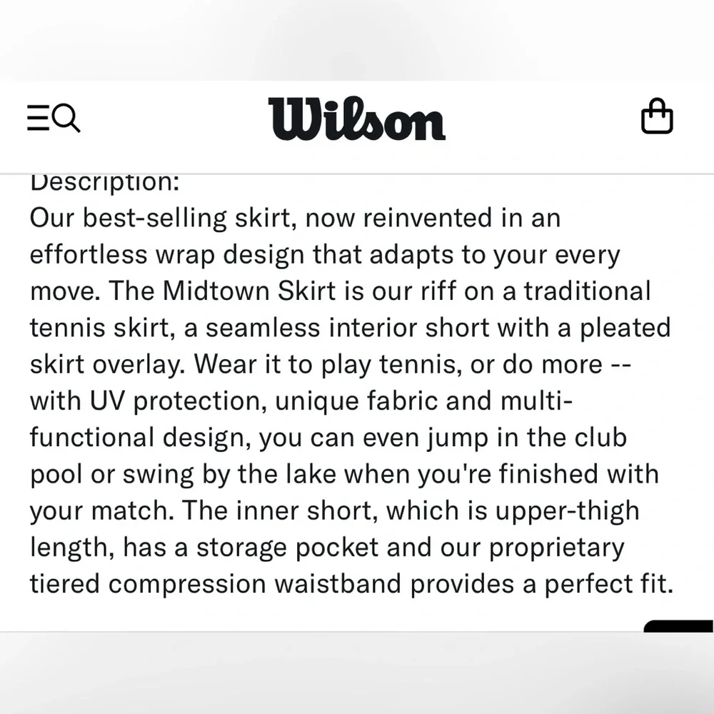 Wilson XS Midtown Wrap Tennis Skirt in black - Picture 8 of 8